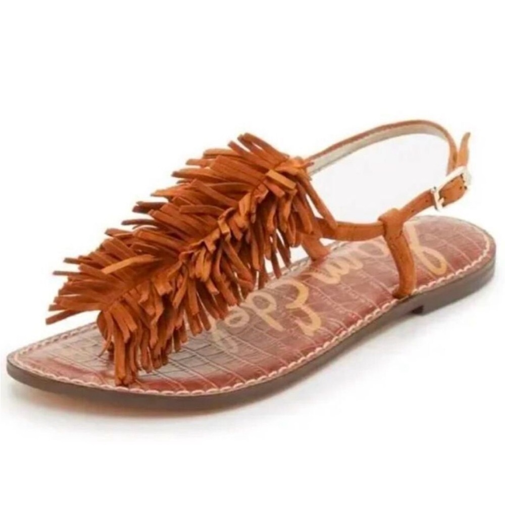 Sam Edelman Orange Fringe Sandals
